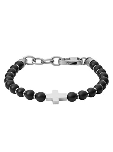 Fossil Herren-Kettenarmband Edelstahl mit Achat