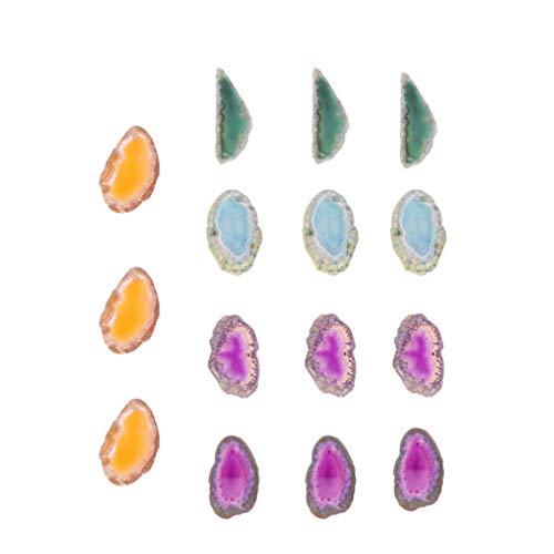 Garneck Bunte Achatscheiben 15 Stück mit gebohrten Löchern