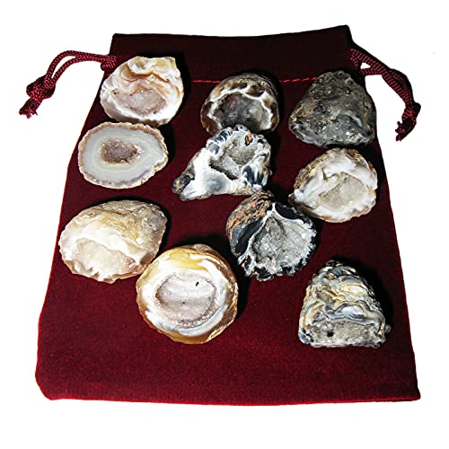 Achat Geode Glücksgeode 21 teiliges Edelstein Set, je ca. 3-3,5 cm