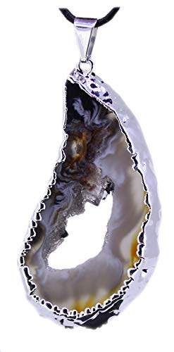 Achat Geode Kettenanhänger mit Lederband