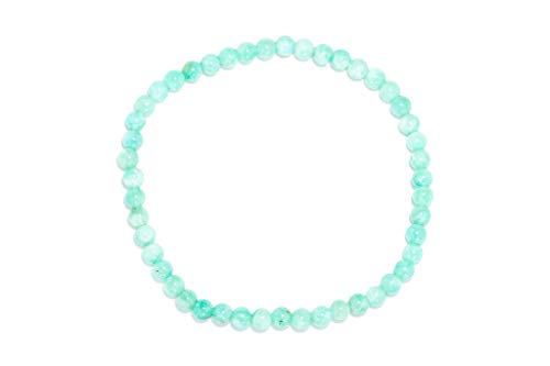 Grünes Armband aus dem natürlichen Amazonit mit 4 mm Kugeln auf Nylonfaden