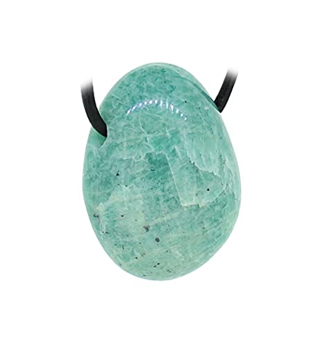 Amazonit Trommelstein Kettenanhänger mit Lederband