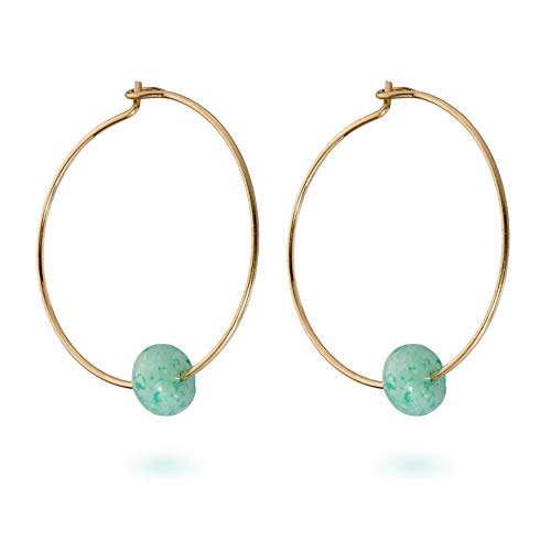 Amazonit Perle an 14K Gold Creolen