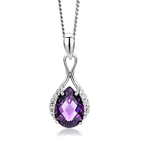Halskette 925 Sterling Silber mit Amethyst