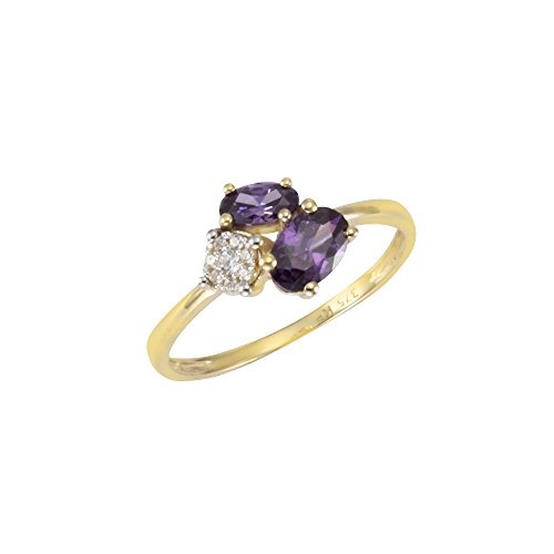 Damen-Ringe 375er Gelbgold mit Amethyst