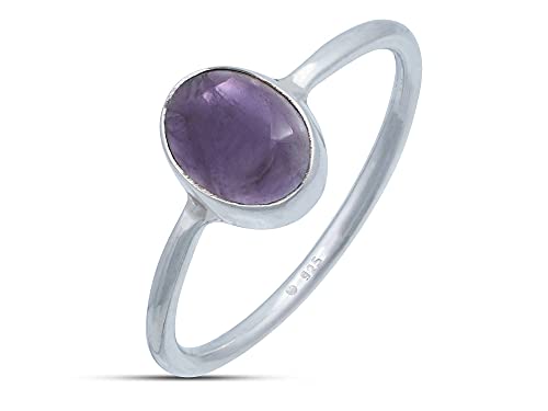Ring Silber 925 Sterlingsilber mit lila Amethyst