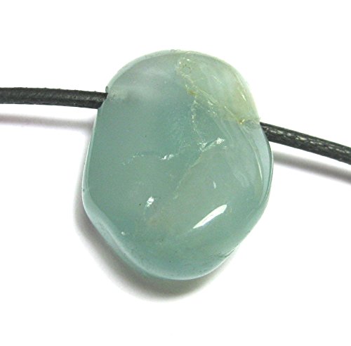 Amaryllis Trommelstein gebohrt Aquamarin blau 2-2,5 cm