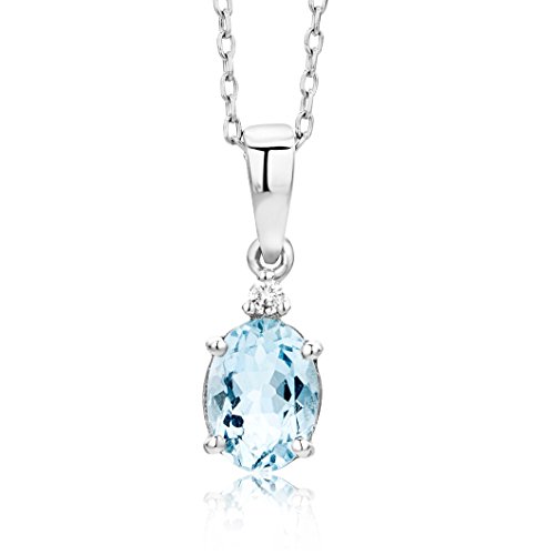 Halskette 375er Gold mit Aquamarin