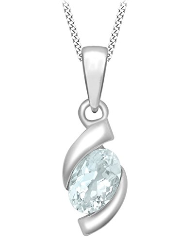 Carissima Gold Damen-Kette 375er mit Rundschliff Aquamarin