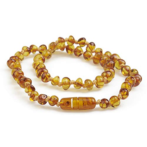 Grünspecht Bernsteinkette mit Sicherheitsverschluss