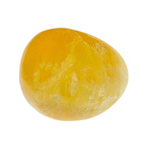 Orangencalcit Trommelstein