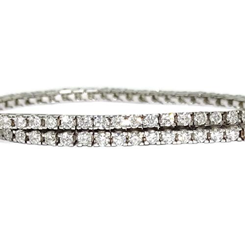 Riviere-Armband mit Diamanten und 18-karätigem Weißgold