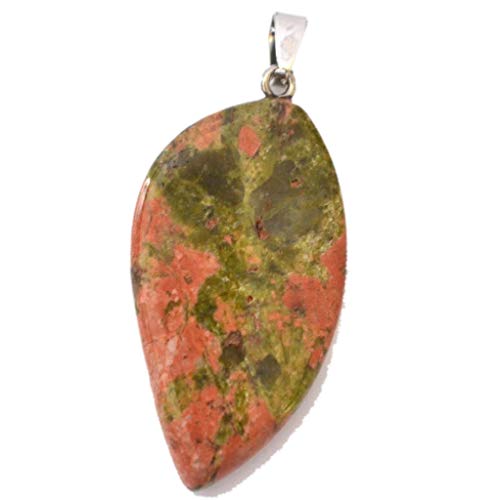 Anhänger Blatt aus Epidot Edelstein