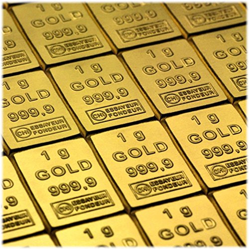 50g Gold bestehen aus 50 x 1g Goldbarren 999,9 Feingold, 24 Karat