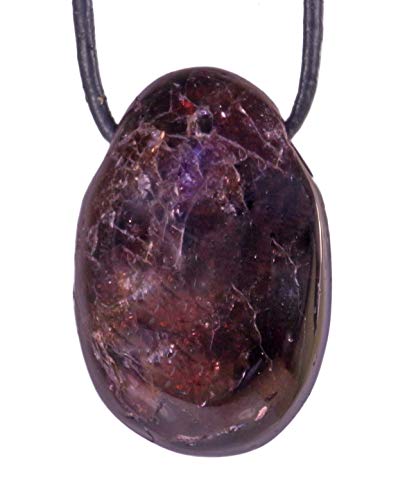 Granat Tropfenanhänge, Anhänger mit Lederband