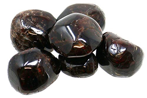 100 g Granat Trommelsteine im Samtbeutelchen, 4 bis 8 Steine tiefrot