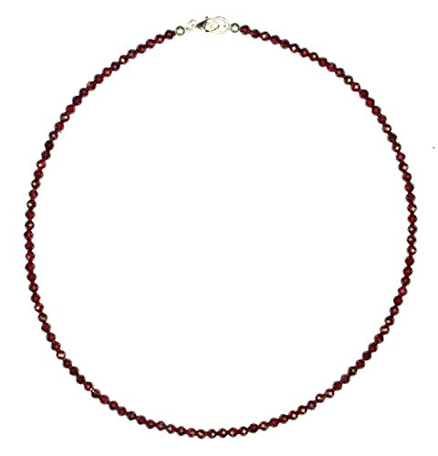 Halskette aus kleinen Granaten und Verschluss aus 925er Sterling-Silber