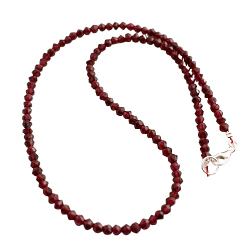 Granat Kette mit 925er Karabiner Verschluss