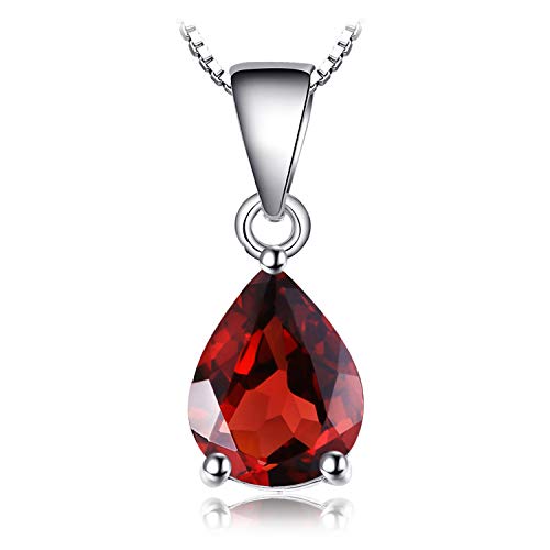 Roter Granat 2.2ct Solitaire Anhänger 925 Sterling Silber