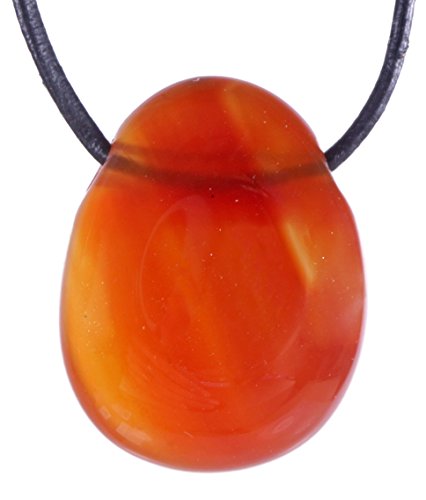 Lebensquelle Plus Karneol Tropfenanhänger mit Lederband