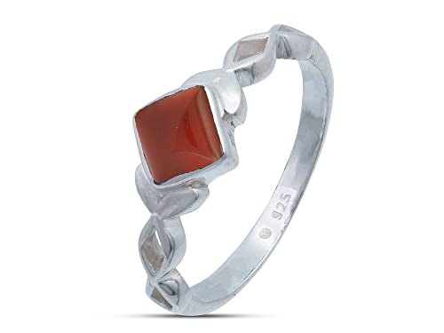 Ring aus 925er Sterlingsilber mit Karneol Stein