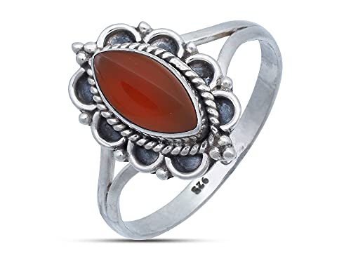 Silberring mit orangem Karneol