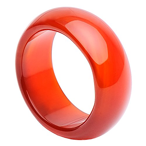 Breiter Ring aus Karneol glatt braun-orange