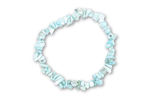 Hellblaues Larimar Splitter-Armband auf elastischem Nylonfaden