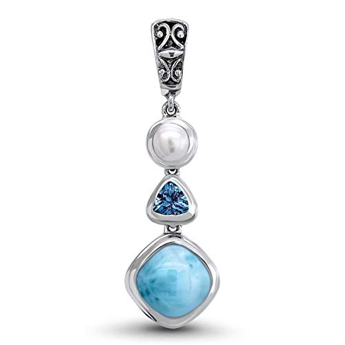 Larimar Anhänger aus 925er Sterlingsilber