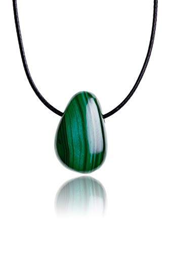 Malachit Anhänger aus echtem Naturstein inkl. edlem Kordband