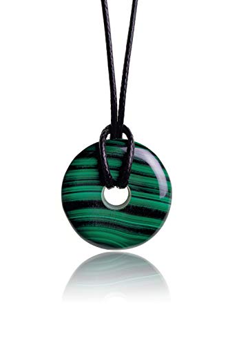 Malachit Anhänger als Donut inkl. edlem Kordband