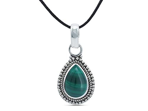 Malachit Amulett in 925er Sterlingsilber