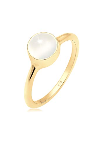 Elli Ring mit Mondstein Pastell in 925 Sterling Silber