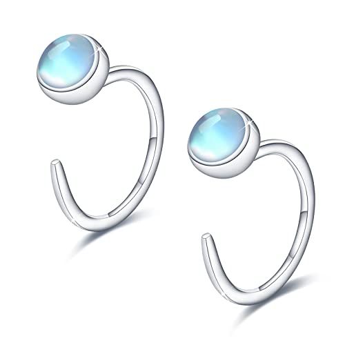 Mondstein Creolen Silber 925