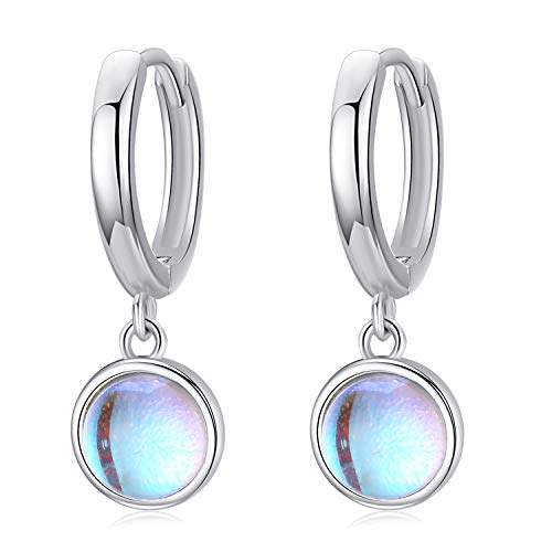 Mondstein Creolen Ohrringe 925