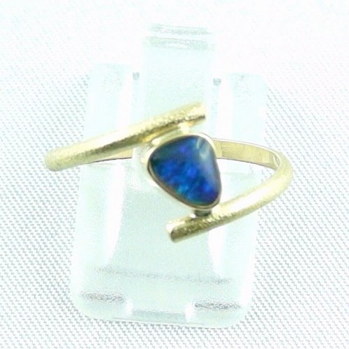 18k Opalring, 750er Goldring mit 0,40 ct Black Opal