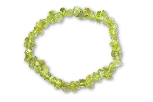 Grünes Peridot Splitter-Armband auf elastischem Nylonfaden