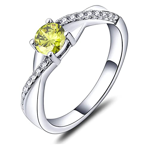 Verlobungsring in 925 Sterling Silber mit Peridot