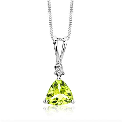 0.02 Ct Diamant Halskette mit Anhänger Peridot
