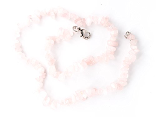 Rosa Rosenquarz Splitter Halskett mit 45 cm Länge