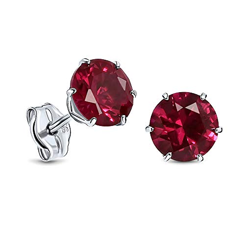 Ohrstecker mit Rubinen, Weißgold 9 Karat / 375