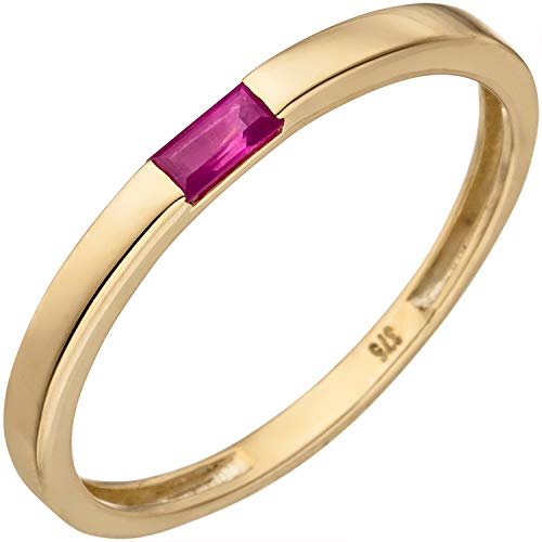 JOBO Damen-Ring aus 375 Gold mit Rubin Größe 50