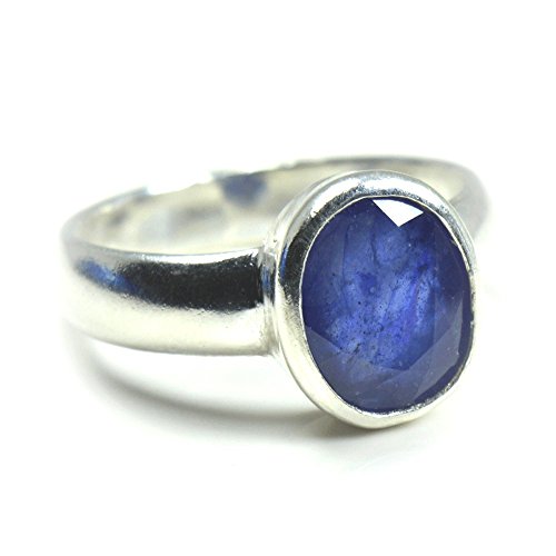 Blauer Saphir-Ring mit Sterling-Silber