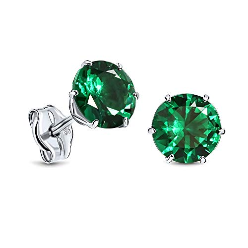 Ohrstecker mit Smaragden, Weißgold 9 Karat / 375 Gold