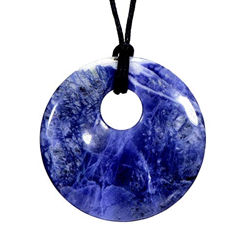 Damen-Halskette 80 cm mit rundem Sodalith Anhänger