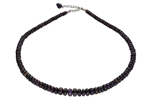 Sugilith Buttonkette 4-7,5mm mit Karabiner Silber 925