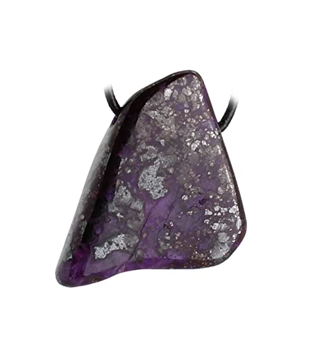 Sugilith Trommelstein Kettenanhänger mit Lederband