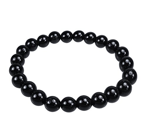Kugelarmband, 8 mm große Kugeln aus schwarzen Turmalinen