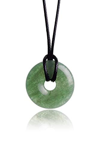 Aventurin Anhänger als Donut Anhänger mit edlem Kordband