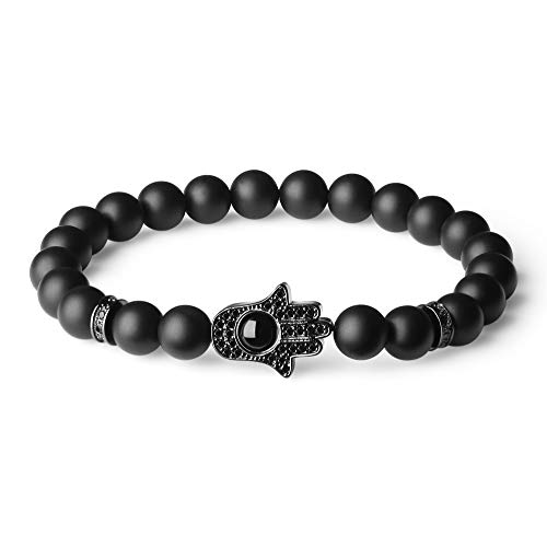 Unisex Armband aus mattem Onyx